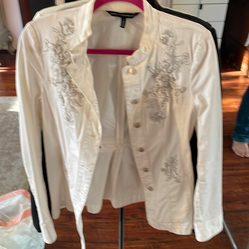 White light jean jacket